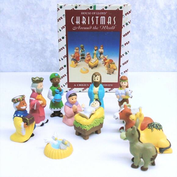 House of Lloyd CHILDS 1st NATIVITY SET Christmas Around World Holy Family + BOX - Picture 1 of 10